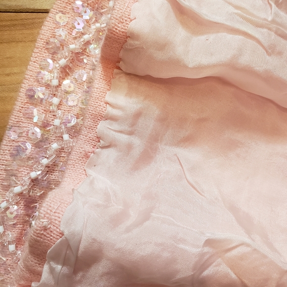 Pink sequin wool blend sleeveless blouse - Picture 6 of 7